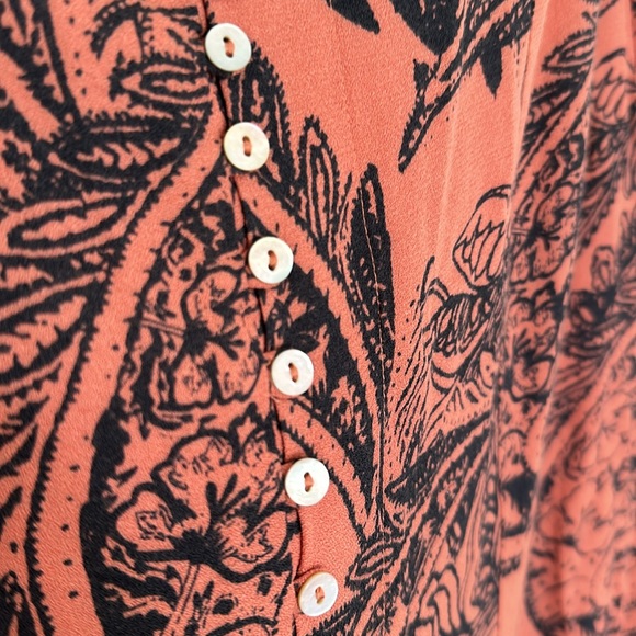 Free People Maxi Ruffle Skirt w Button Front Sz 0 - Picture 6 of 6